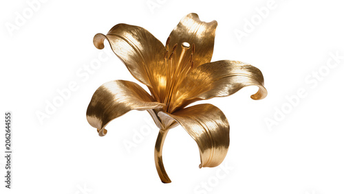 Foto Golden lily flower sculpture with delicate petals