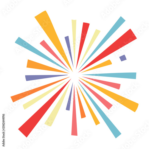 Flat design sunburst vector graphic