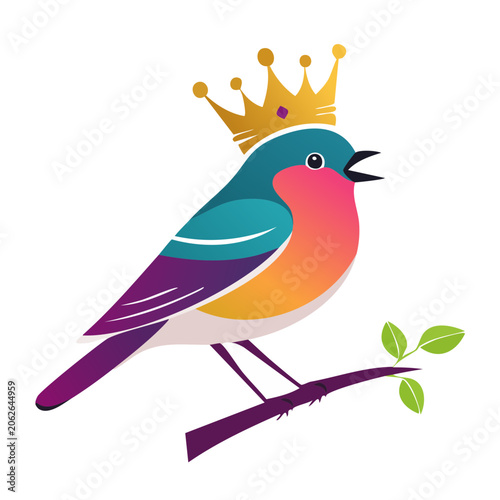 Flat design vector hummingbird with flowers