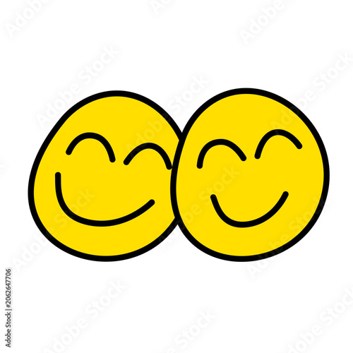 Couple Smiley Emoji Element Vector Graphic