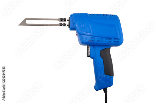 Electric styrofoam cutter isolated on a white background. Electric Foam Cutter for Polystyrene and Styrofoam Cutting.