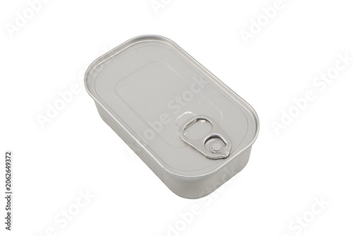 Aluminium can isolated on white background. Aluminium beverage cans. Food can. Metal containers for packaging food