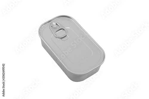 Aluminium can isolated on white background. Aluminium beverage cans. Food can. Metal containers for packaging food