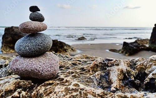 Canvas Print stones on the beach