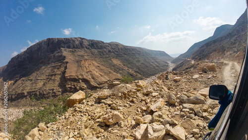 Canvastavla Rocky desert mountain road in a remote valley
