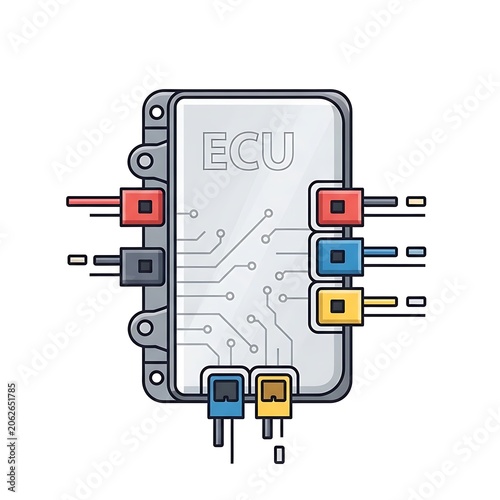 Electronic control unit circuit diagram with connections.