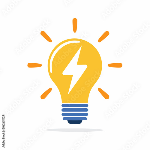 Light Bulb with Lightning Bolt Symbol