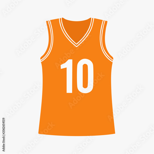 Orange Basketball Jersey with Number 10