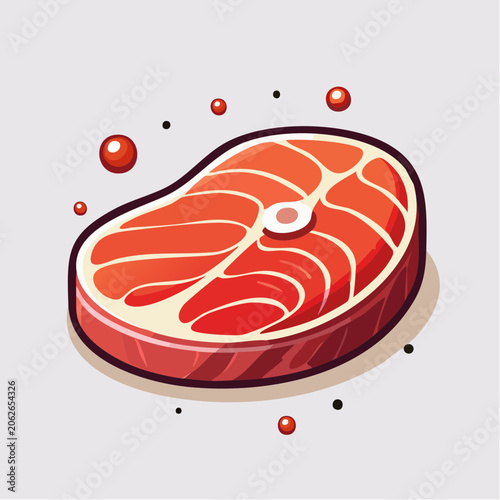 Stylized Salmon Steak Illustration