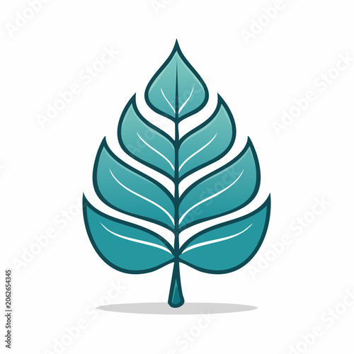 Stylized Teal Leaf Icon