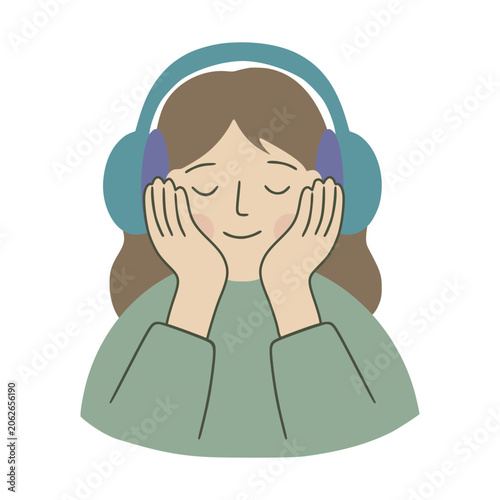 Autistic girl finding quiet comfort with sensory headphones