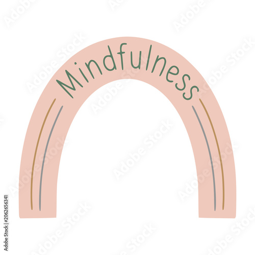 Mindfulness concept in boho rainbow design
