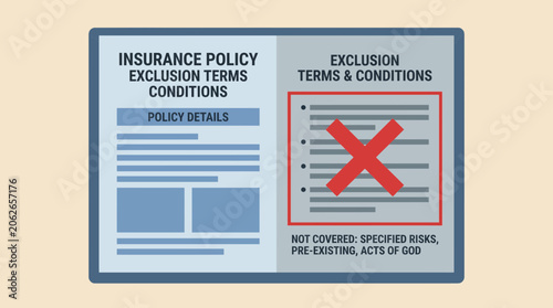 Schilderij op canvas Insurance Policy Exclusion Terms Conditions Document