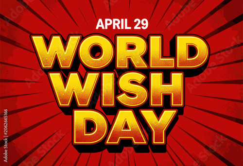 World Wish Day Celebration Graphic with Bold Text on Red Radial Background