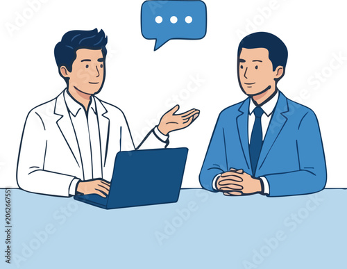Doctor Consulting With Patient, Vector Illustration physician
