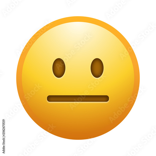 Foto Neutral face emoji illustration, isolated on transparent background