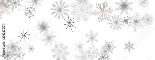 Konstfotografi Abstract backdrop featuring multiple delicate snowflakes in soft grey tones
