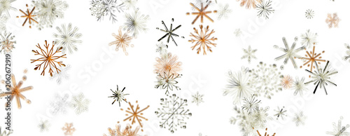 Valokuva Beautiful delicate snowflakes drifting down on a clean white background