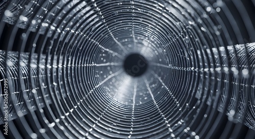 Close-up of carbon nanotube structure with radial pattern