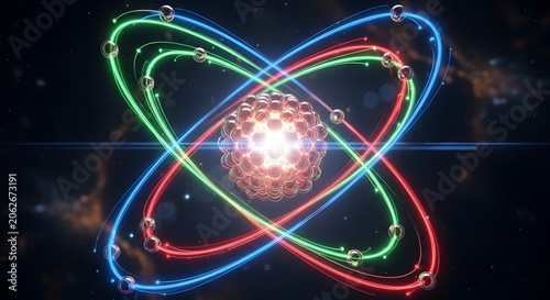 Glowing Atomic Structure in Space