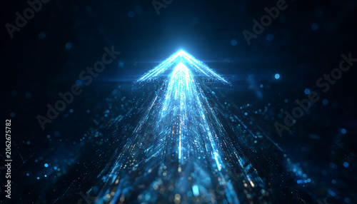Digital arrow show speed line with symbol 2026 generated.AI