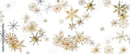 Foto Decorative snowflake pattern with golden and silver elements for winter celebrations