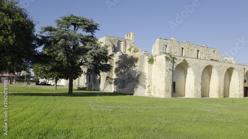 The building of an ancient church in Melpignano, a medieval town in the province of Lecce, Italy.