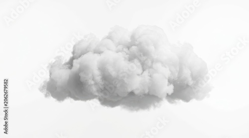 Fluffy white cloud isolated on white background