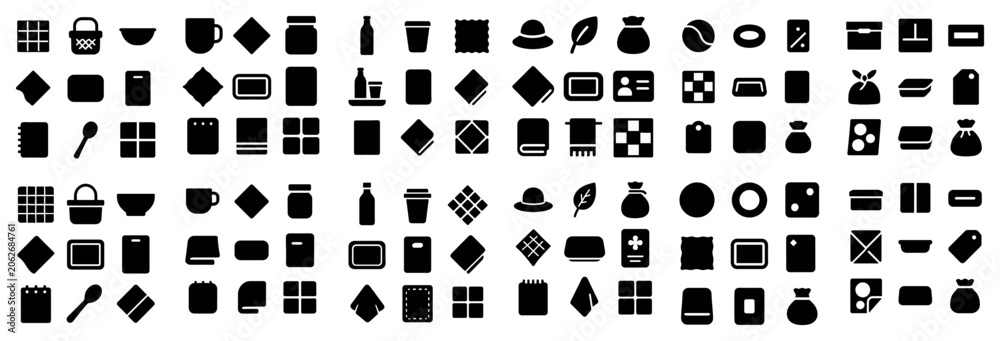 Obraz premium Food and tableware design icons with jar cup plate for dashboard interface in flat style