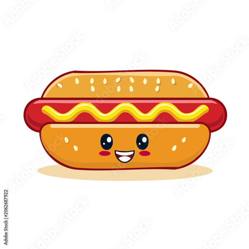 Cartoon donut with colorful sprinkles isolated
