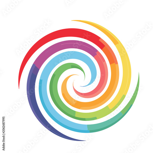 Flat design colorful spiral vector