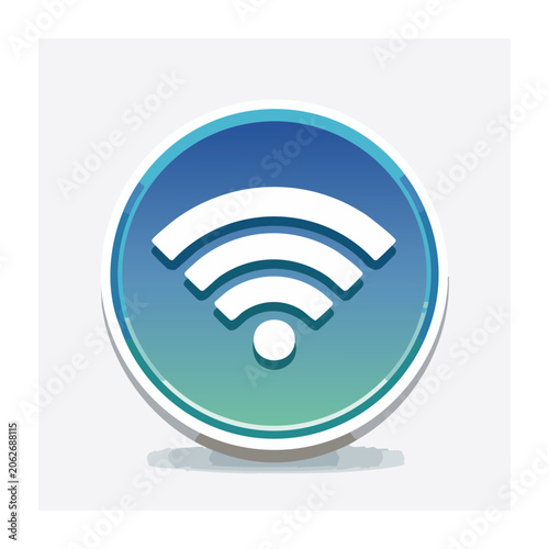 Flat sound wave icon in teal and blue