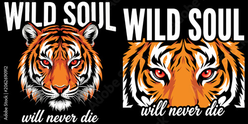 Tableau sur toile Wild soul tiger graphic design