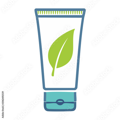 Flat design recycling bin with green leaf icon