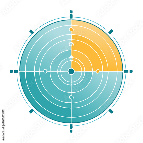 Flat design target with concentric circles