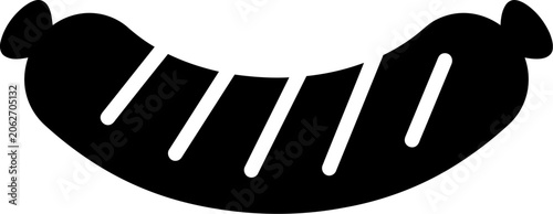Grilled sausage outline icon for food menu