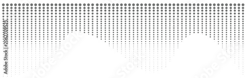 Black halftone dots gradient background. Abstract dotted wave pattern. Minimal graphic texture for modern design and layouts