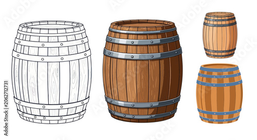 Tableau sur toile Wooden cask collection for brewery and winery production