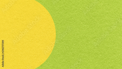 Cuadro en lienzo Lime green paper texture background with yellow semicircle and copy space for ba