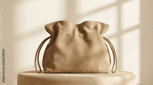 Luxury Suede Slouch Bag Mockup for Fashion E commerce