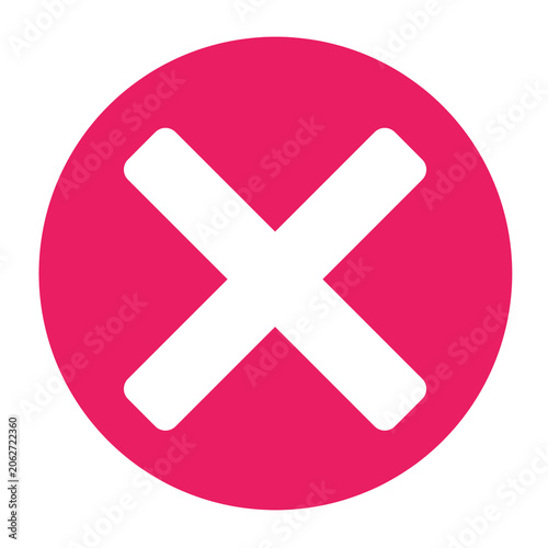 Pink Cross Icon