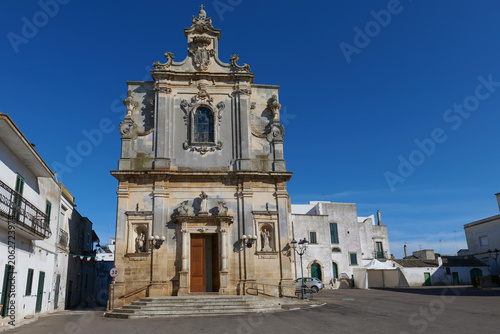 The building of an ancient church in Palmariggi, a medieval town in the province of Lecce, Italy.