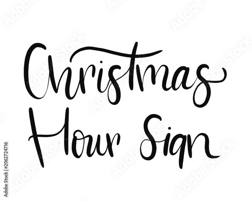 Cuadro en lienzo Christmas Opening Hours Sign Retail Store Hand Lettering PNG