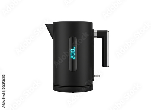 Modern Smart Electric Kettle with Digital Temperature Display Isolated on Transparent Background