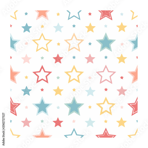 Colorful star pattern vector seamless background