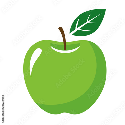 Flat design avocado with leaf isolated