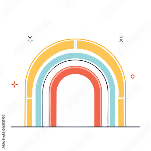 Rainbow arch vector graphic
