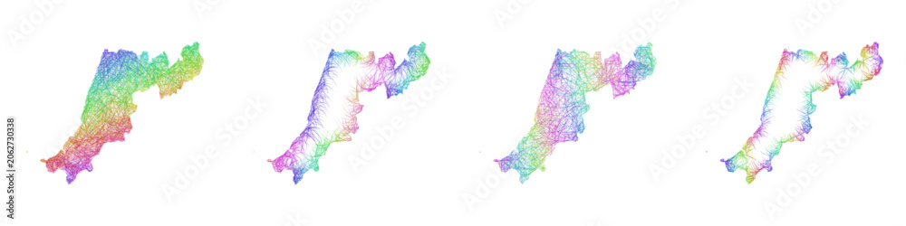 Obraz premium Multicolored sketch Leiria map design set