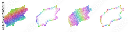 Slika na platnu Multicolored sketch Viana do Castelo map design set