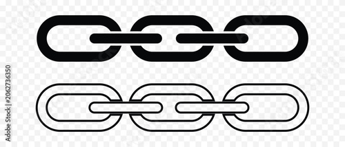 Chain link symbol. Chain icon, Link icon. Silhouette of chain vector. Vector illustration.